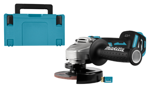 Makita 18 V Haakse slijper 125 mm DGA512ZJU - met AWS zender, in Mbox, met vastzetschakelaar